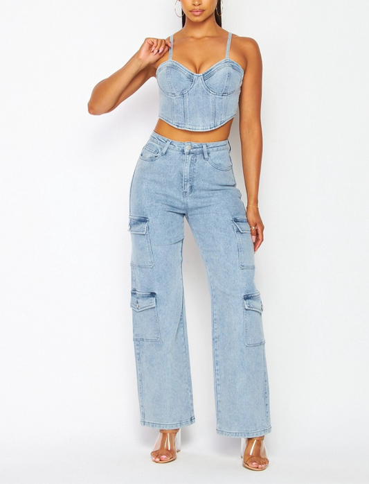 Cami and Cargo pants Set