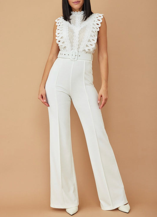LACE/CROCHET TOP DETAILED JUMPSUIT