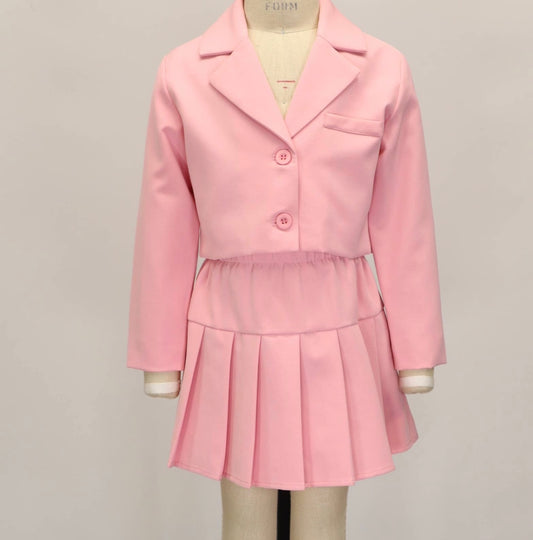 Kids Schooler skort Set - Pink & Red