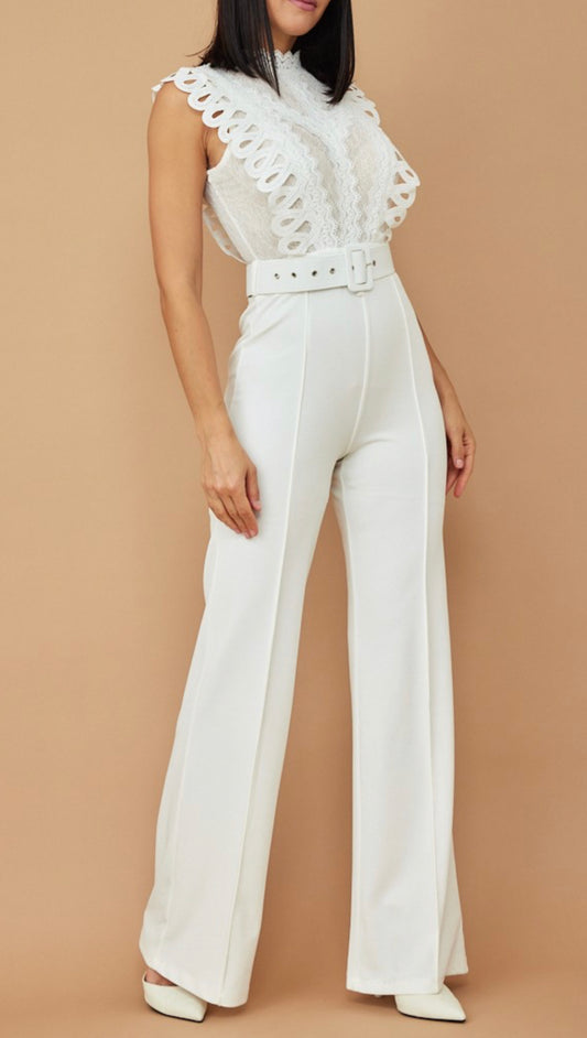 LACE/CROCHET TOP DETAILED JUMPSUIT