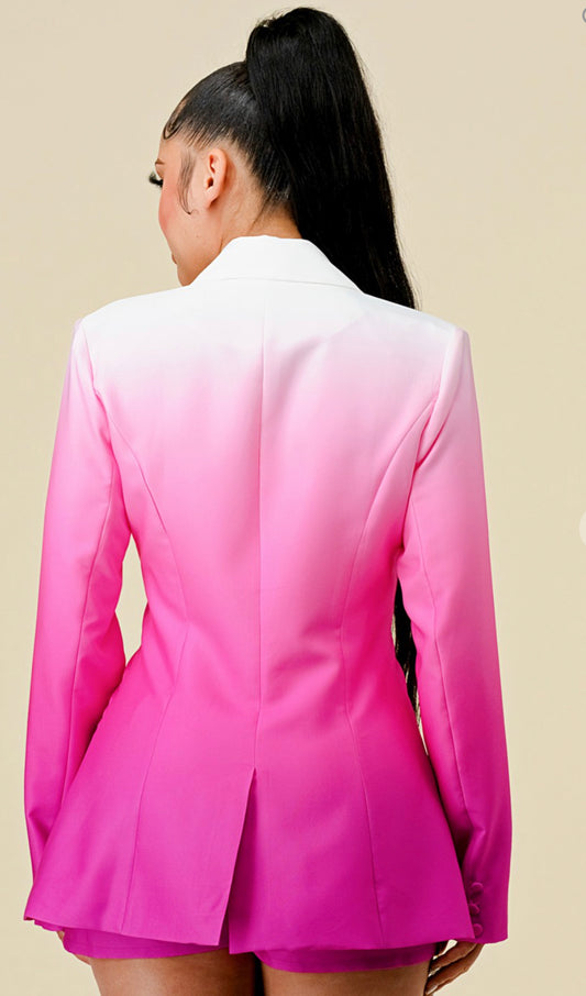 OMBRE TAILORED BLAZER SHORTS SET