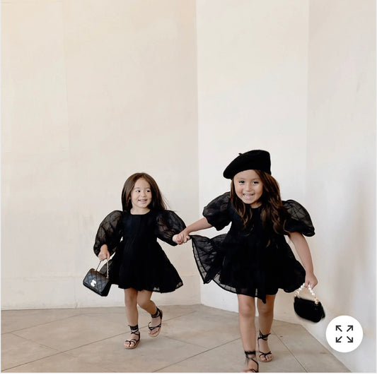 Cloudy Black Dress -Birthday dress