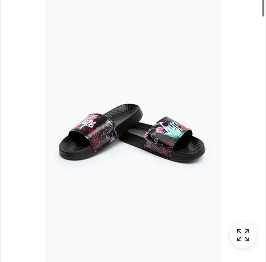 Hype kids Unisex Black Slides