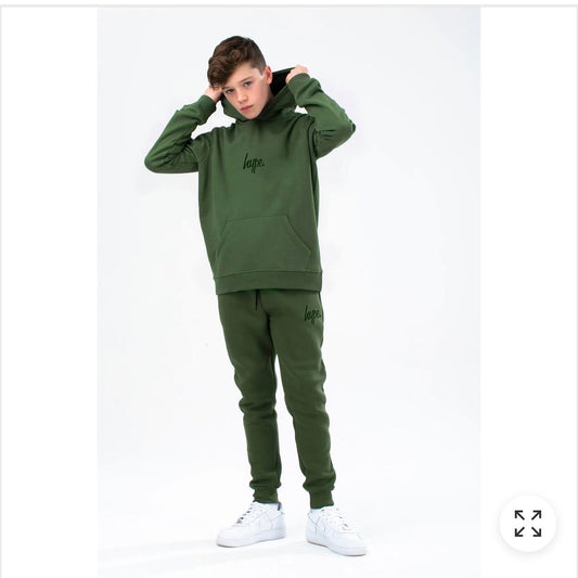 Hype Boys Khaki Green Scribble Hoodie & Joggers Set