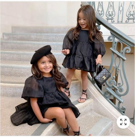 Cloudy Black Dress -Birthday dress