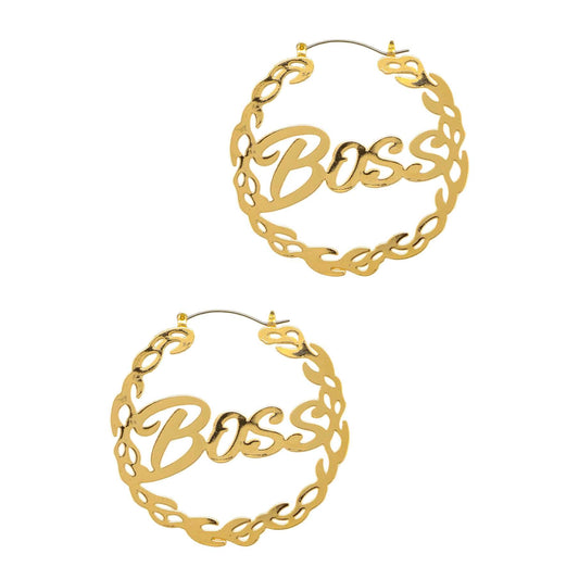 60mm Hoop Metal Boss Earring