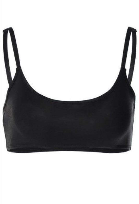 Solid Color Crop Top- BLACK