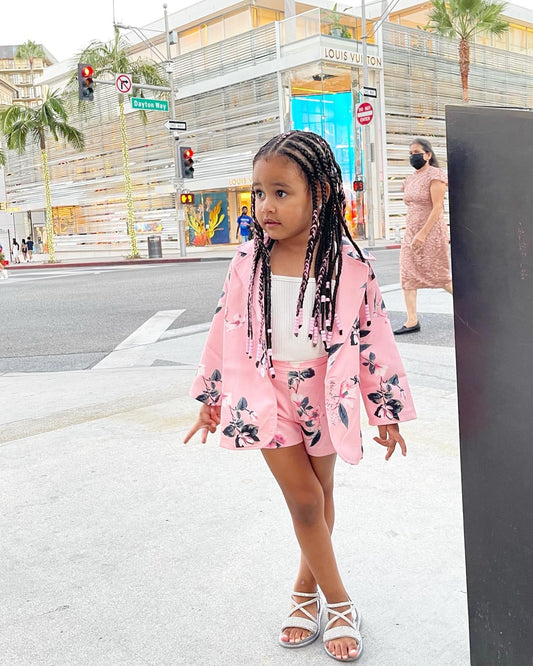 Pink Kids Floral 2 piece Suit Blazers set. Birthday