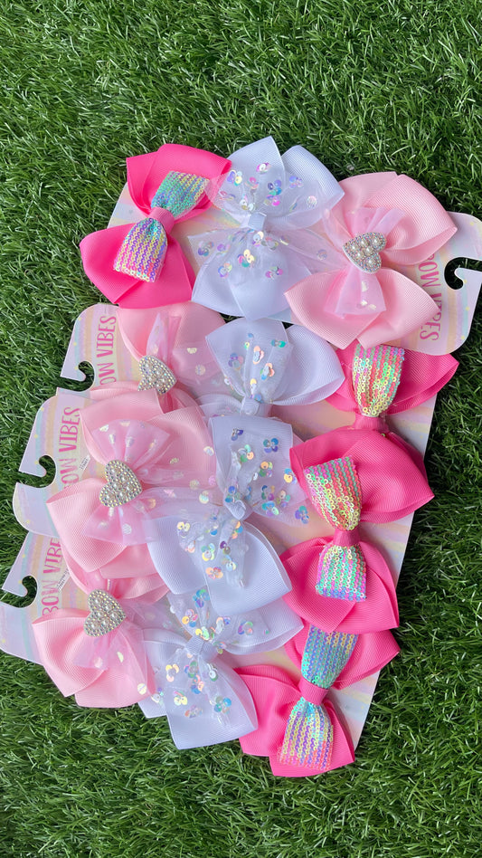 Pink and white Bows
