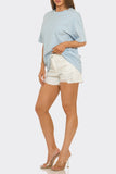 Rhinestone Studded Oversized Tee - baby blue