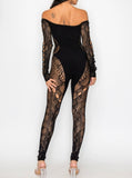 Mesh Long-Sleeved Jumpsuit