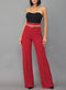 HIGH WAIST PANTS WITH CHAIN BELT DETAIL