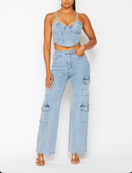 Cami and Cargo pants Set