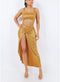 Gold Bodysuit Tie Skirt Set