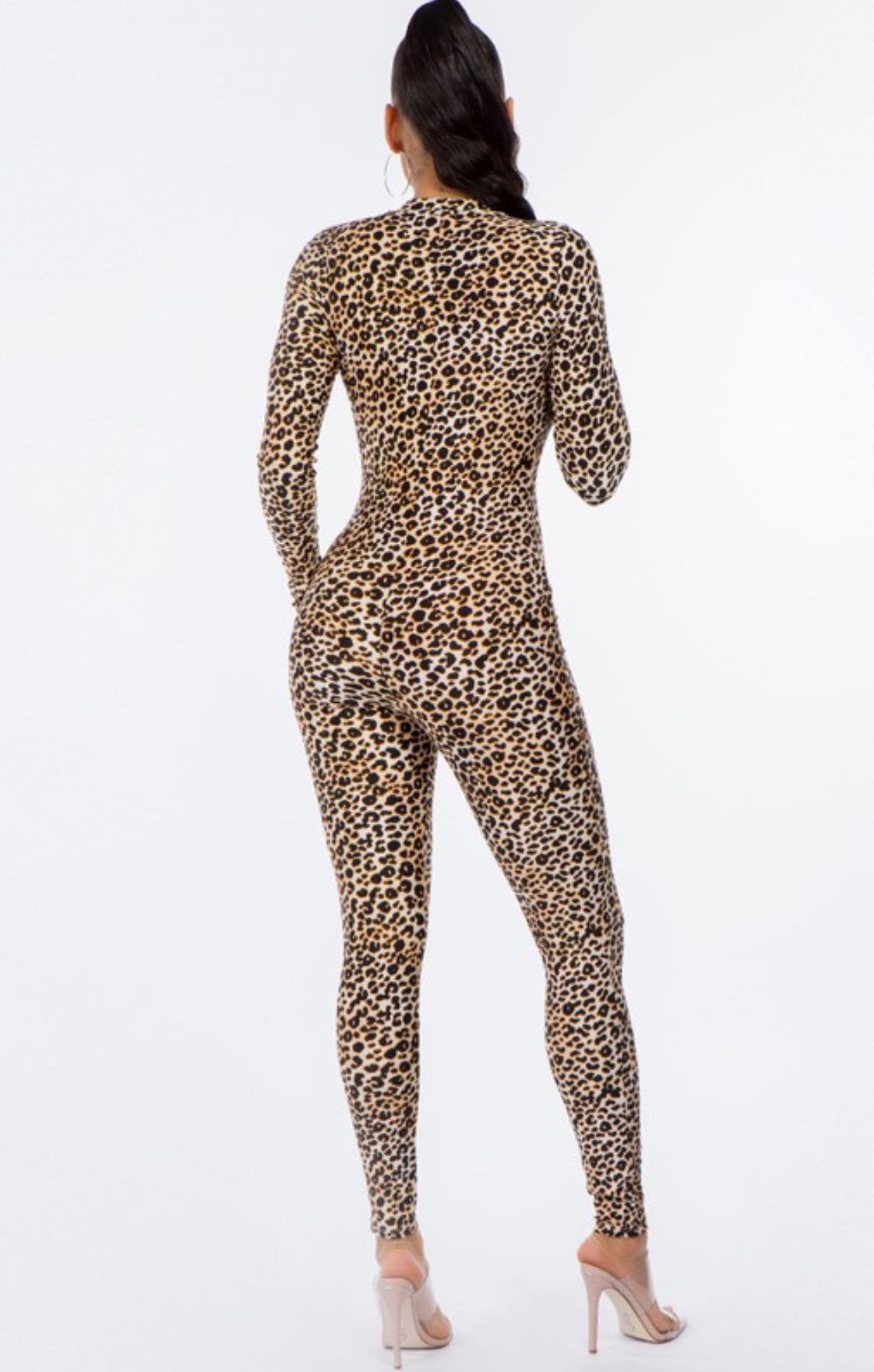 Leopard Animal Zipper Jumpsuit