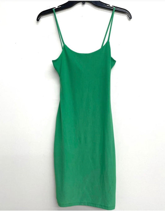 Double Layered Mini Dress -KELLY GREEN