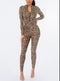 Leopard Animal Zipper Jumpsuit