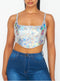 Egocentric Iridescent Shiny Metallic Crop Top