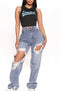 Straight Wide Leg Skater Denim Jeans- women’s