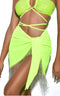 Neon Green Cover Up with Crystal Fringe