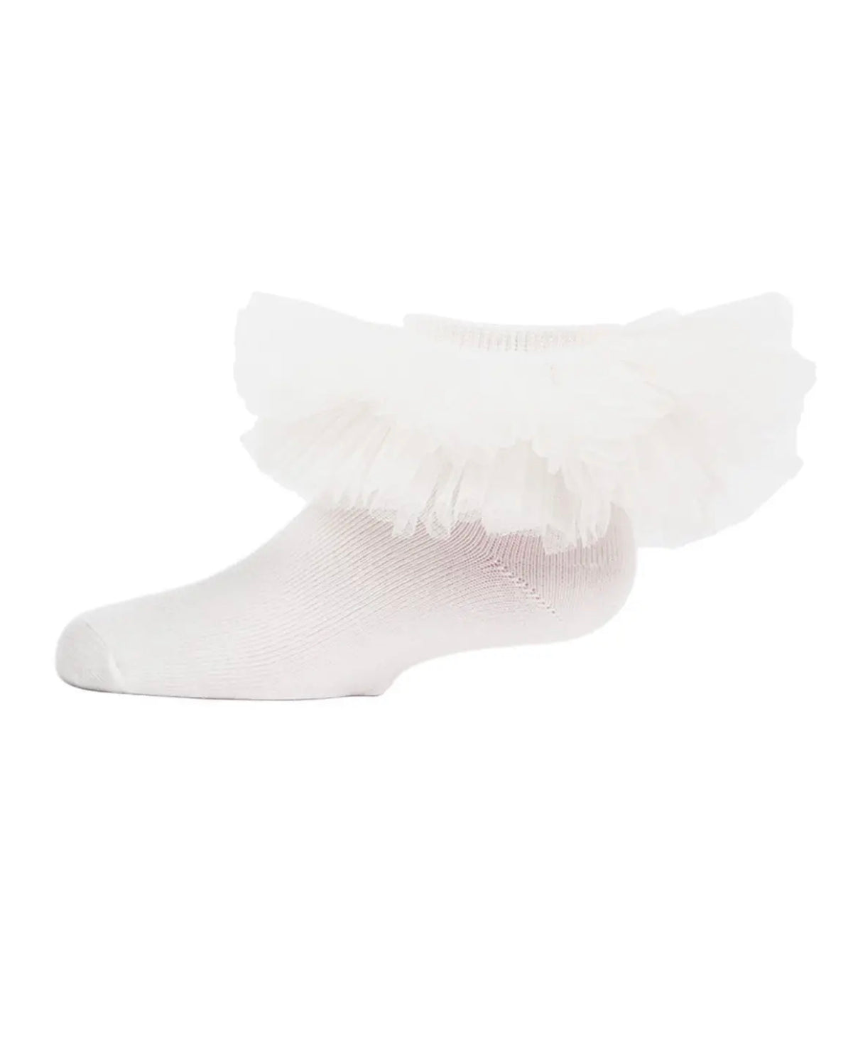 Tutu Anklet Socks - WHITE & BLUSH PINK