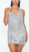 New Year New Me Sparkly Rhinestone Halter Dress