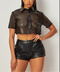 Crop Button Up & Shorts Set