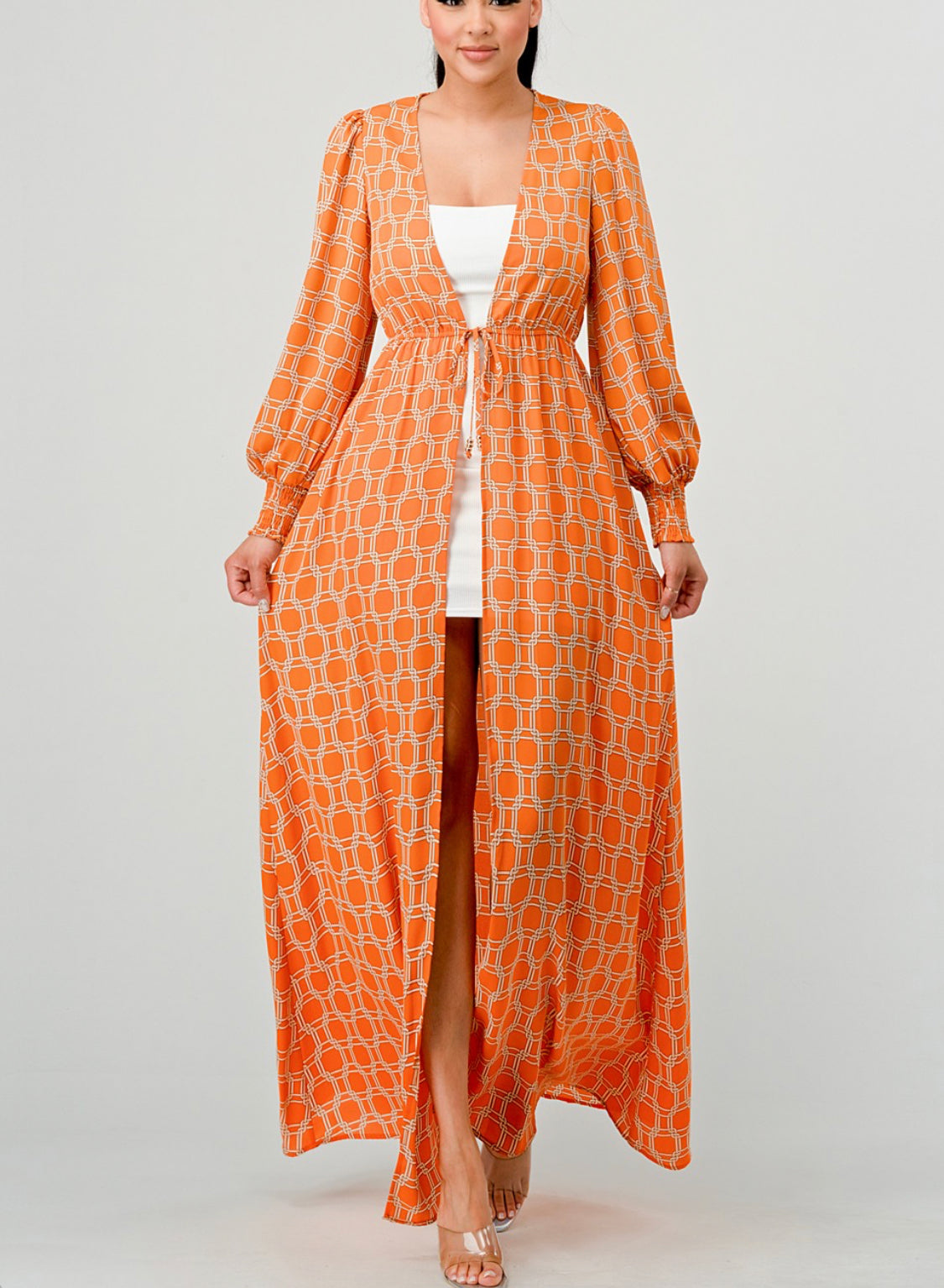 Waist tie Maxi Cardigan