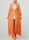 Waist tie Maxi Cardigan