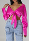 SATIN CROP SHIRTS