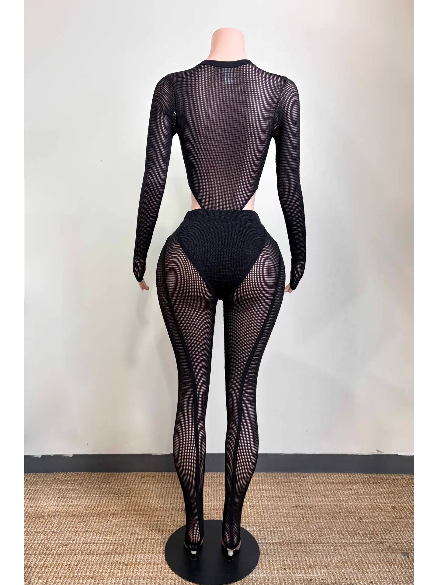 Mesh bodysuit legging Set