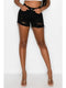 High Rise Sexy Distressed Women Shorts -Black