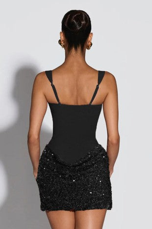 Sequins Panel Bodycon Mini Dress