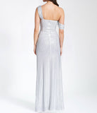 White Mesh Rhinestone Embellished High Slit