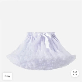 Girl's Tutu Mesh Princess Skirt -White. Birthday