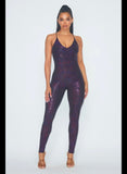 Women’s Sparkly Metallic Scoop Neck Jumpsuit