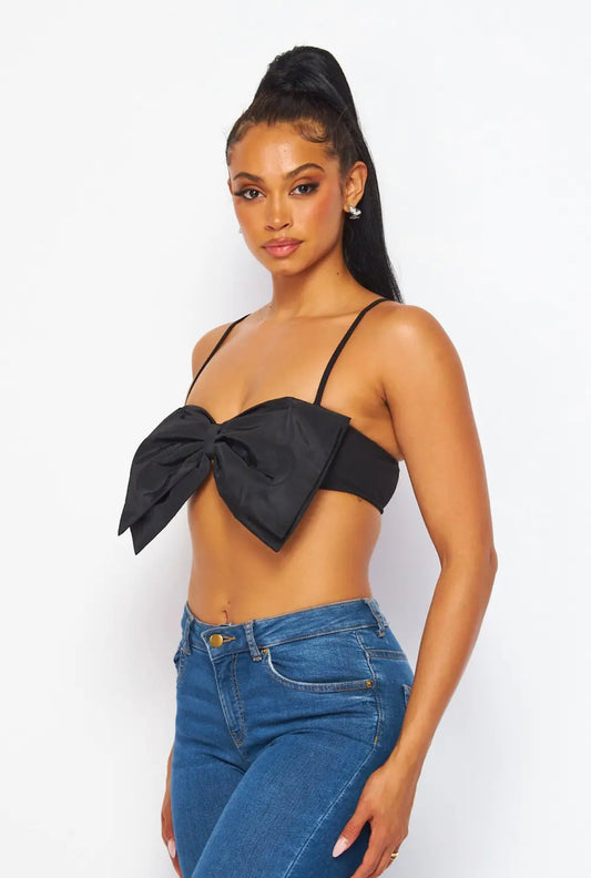 Women’s Gift Big Bow Front Cami Crop Top