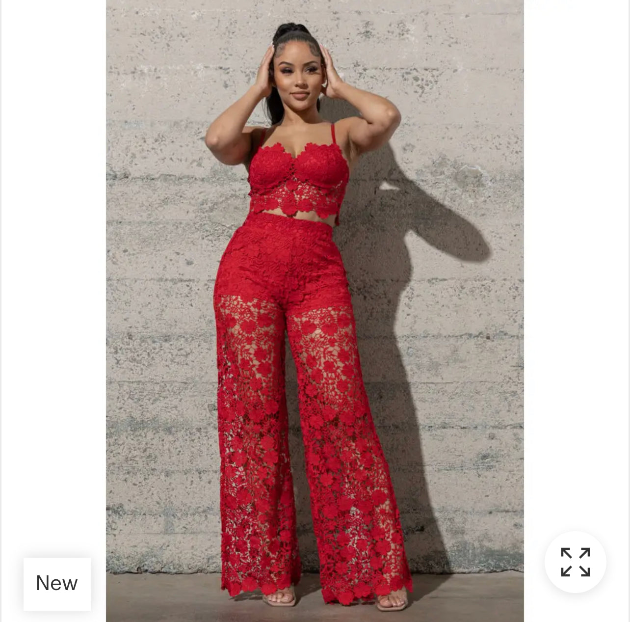 Women RED 2 Piece SET - croptop & pants