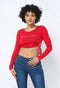 Rib Open Side Tie SAVAGE Rhinestone Crop Top