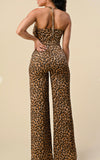 LEOPARD PRT HALTER NECK GOLD CHAIN JUMP