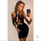 Women Cut Out Lace Up Racer Bodycon Mini Dress?