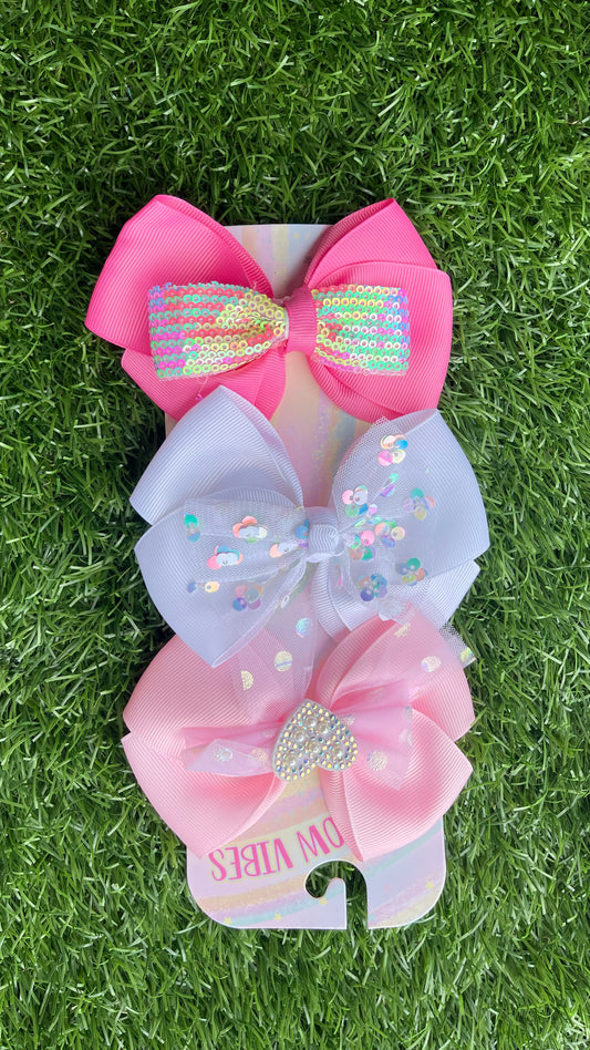 Pink and white Bows