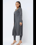 Cami Top Leggings Side Slits Duster 3 Pieces Set