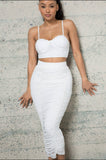 Two piece White Set- Skirt and Crop top