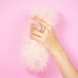 CLOSE OUT! Fancy Furry Boa Feather Evening Clutch