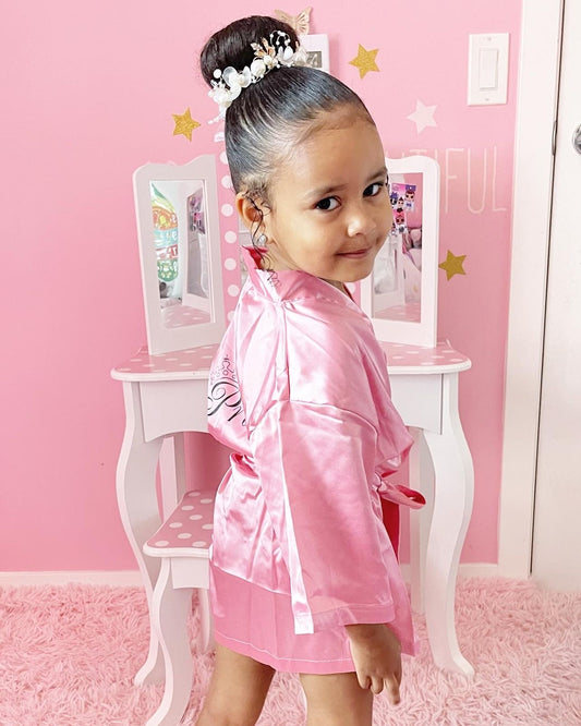 Girls Birthday Princess Satin Robe