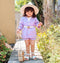 Purple Trendy Blazer Set Long Sleeve Coats Tops+Shorts Kids